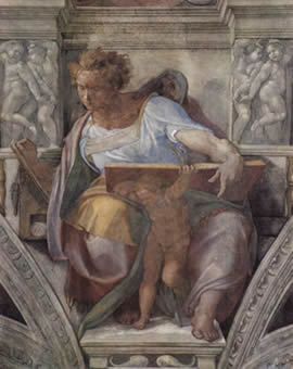 Michelangelo Buonarroti Capela Sistina na Moldura, o Profeta Daniel